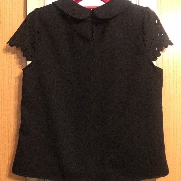 Black Shein size small blouse with scallop yolk - Picture 4 of 8
